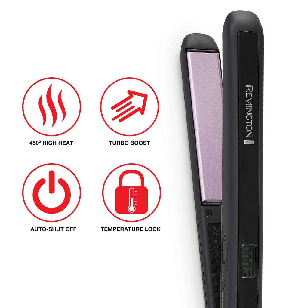 Remington 1" Flat Iron Hair Straightener, Anti-Static Technology, 30%