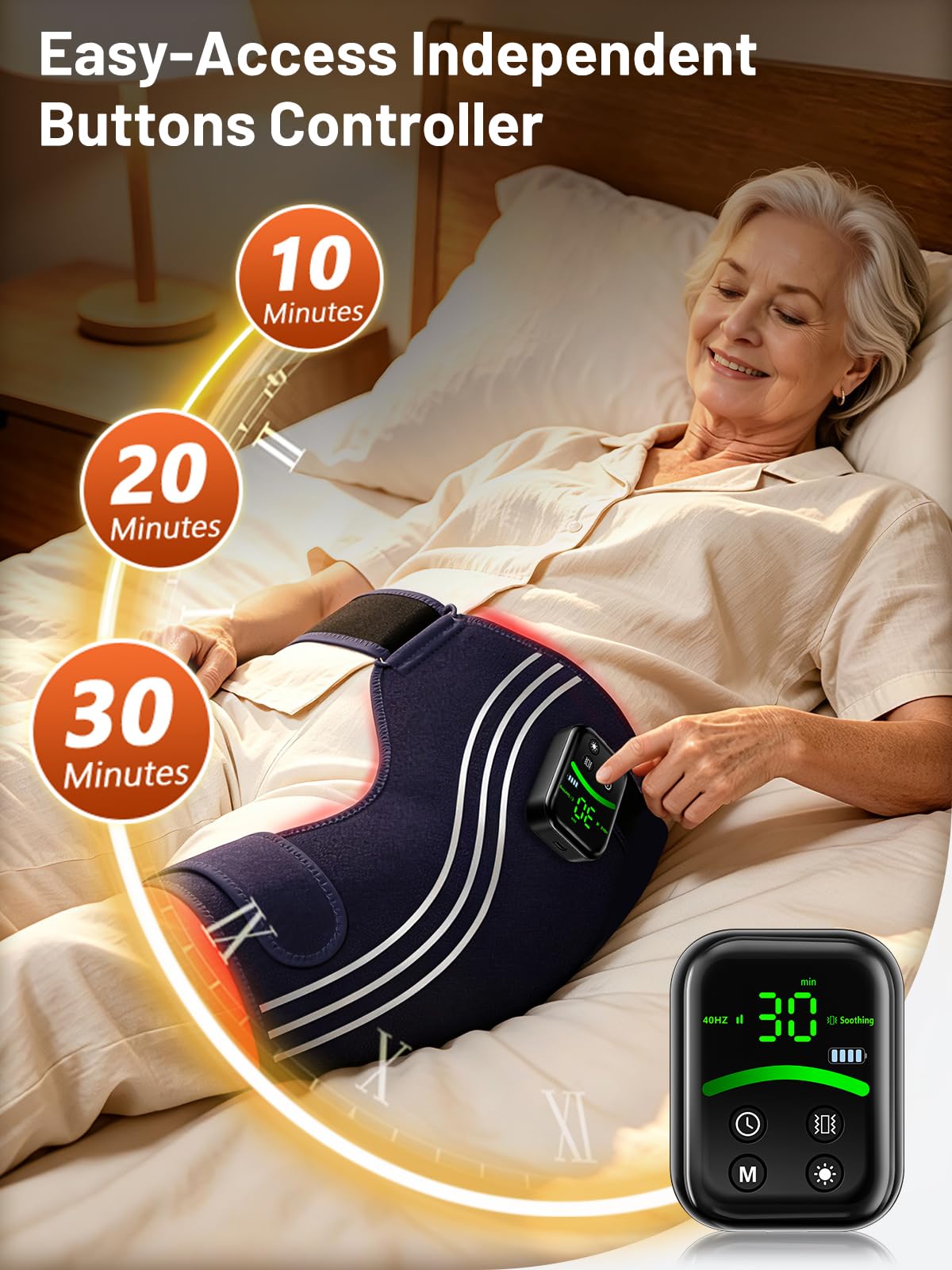 RELEXNOW Cordless Red Light Therapy for Hip with Heat & Vibration, Portable