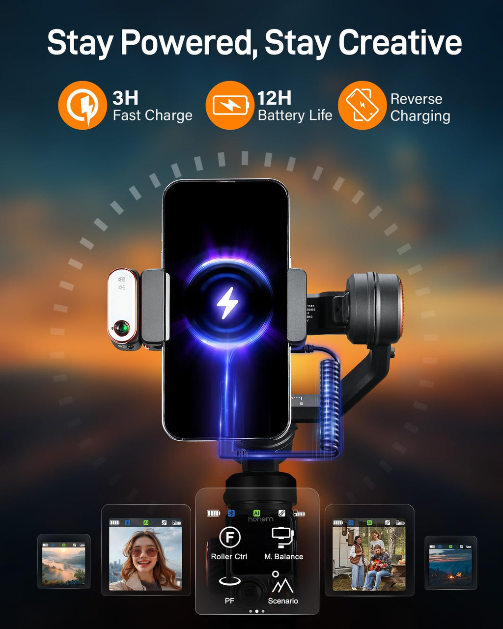 hohem iSteady M7 Gimbal Stabilizer for iPhone & Android, 3-Axis Gimbal