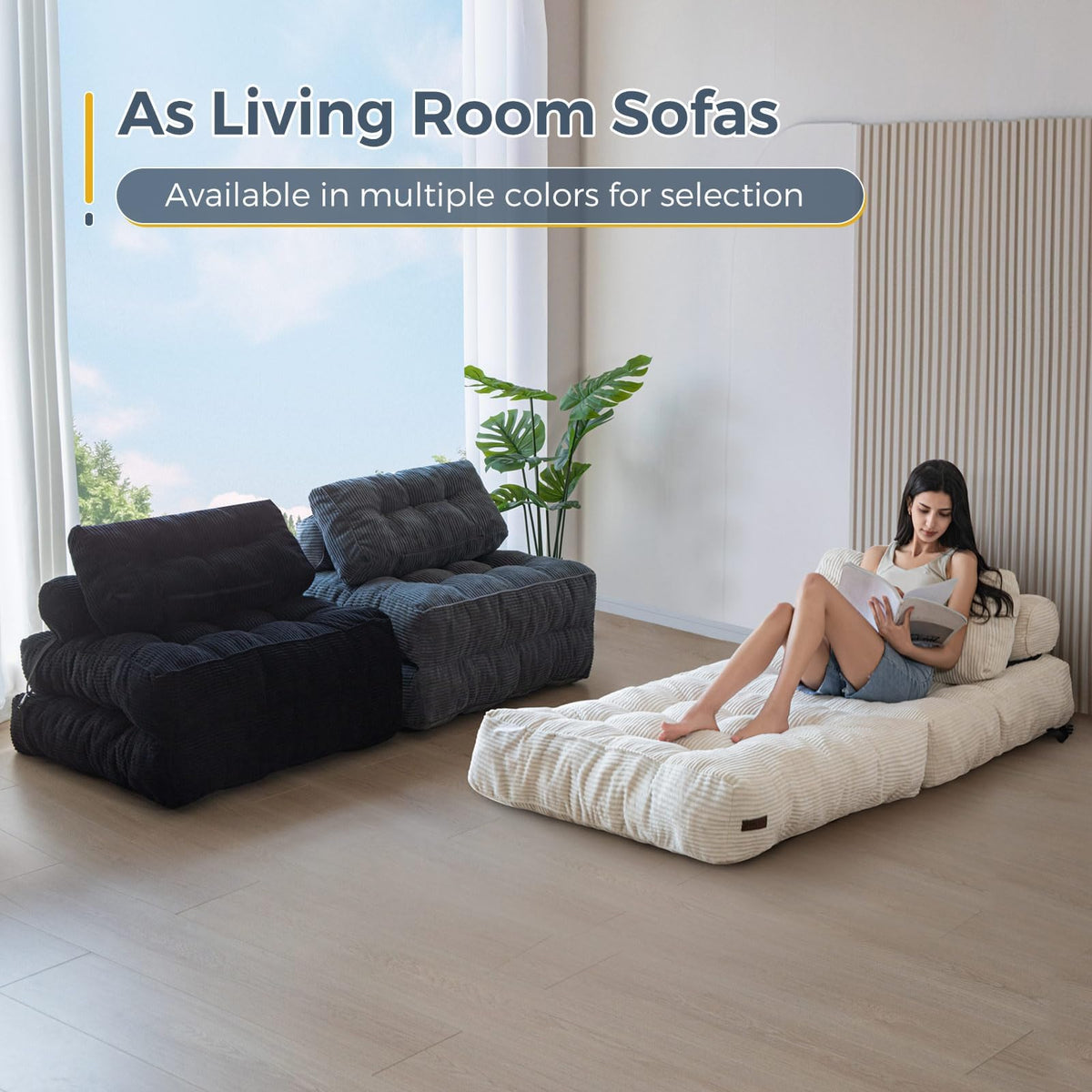 MAXYOYO Folding Sofa Bed, Convertible Chair Bed with Pillow