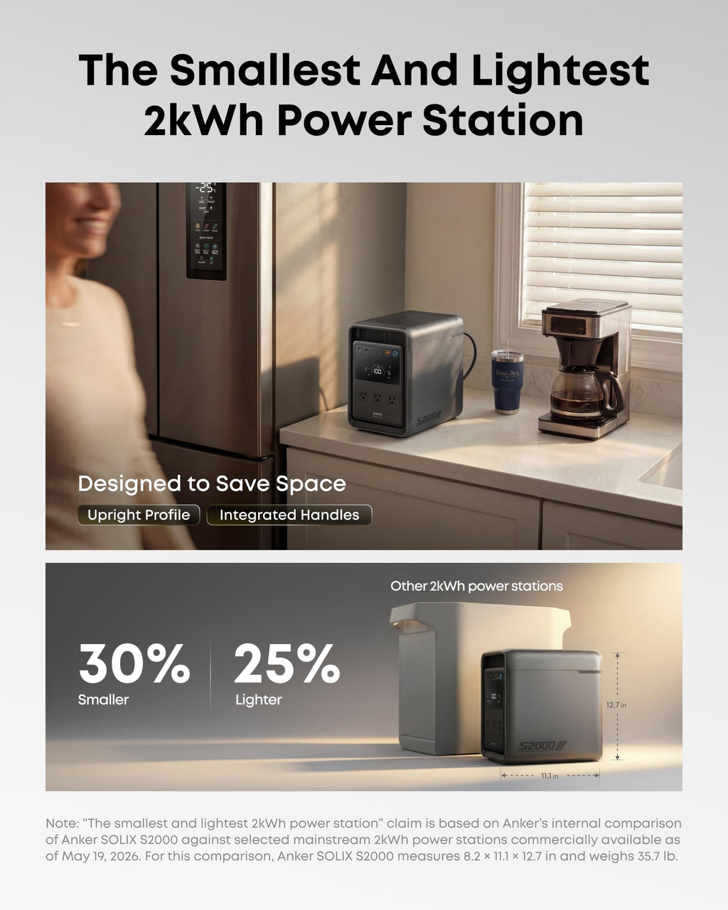 Anker SOLIX S2000 Portable Power Station, 2,010Wh, 3,000W Peak, Home Backup