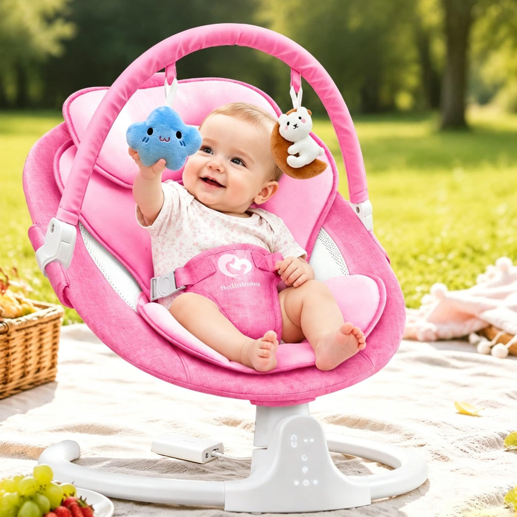 Bluetooth Baby Swing,5 Speeds,3 Angles,Remote,Indoor Outdoor Portable