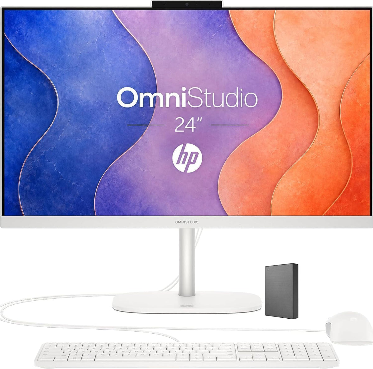 HP 24“ OmniStudio All-in-One Desktop Computer, 16GB DDR5 RAM, 640GB Storage
