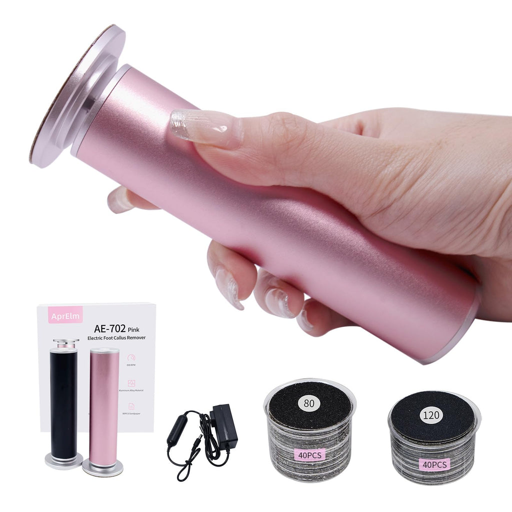 APRELM Electric Foot Callus Remover with 80pcs Sandpaper Discs, 4.8IN Longer Professional Callus Remover for Feet, Pedicure Tools Foot File for Dead Skin