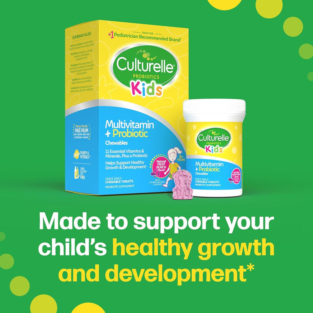 Culturelle Kids Multivitamin + Probiotic Chewable, Ages 3+, 50 Count