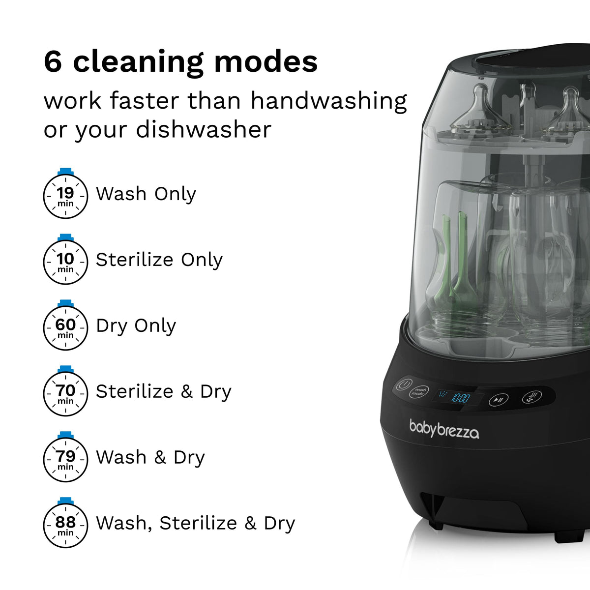 Baby Brezza Baby Bottle Washer Pro - Clinically Proven Better Cleaning