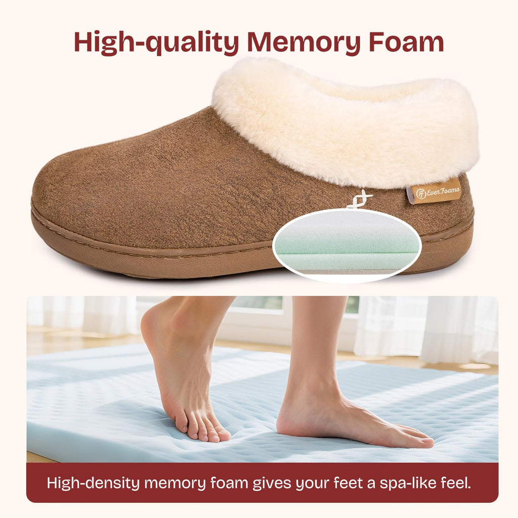 EverFoams Womens Microsuede Slippers Indoor Outdoor Tan,7-8 US