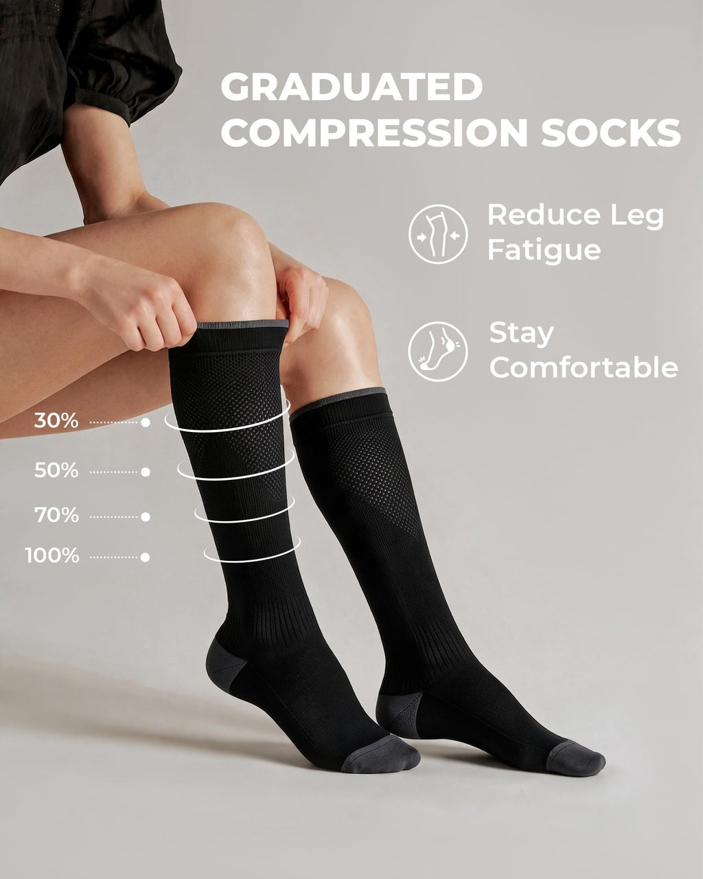 CS CELERSPORT 3 Pairs Compression Socks Men & Women 20-30mmHg for Flying
