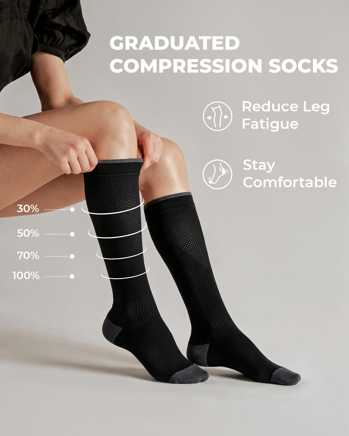 CS CELERSPORT 3 Pairs Compression Socks Men & Women 20-30mmHg for Flying