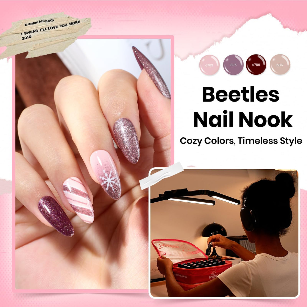 Beetles Gel Nail Polish Set, 119 PCS 100 Colors Gel Polish Kit with Base