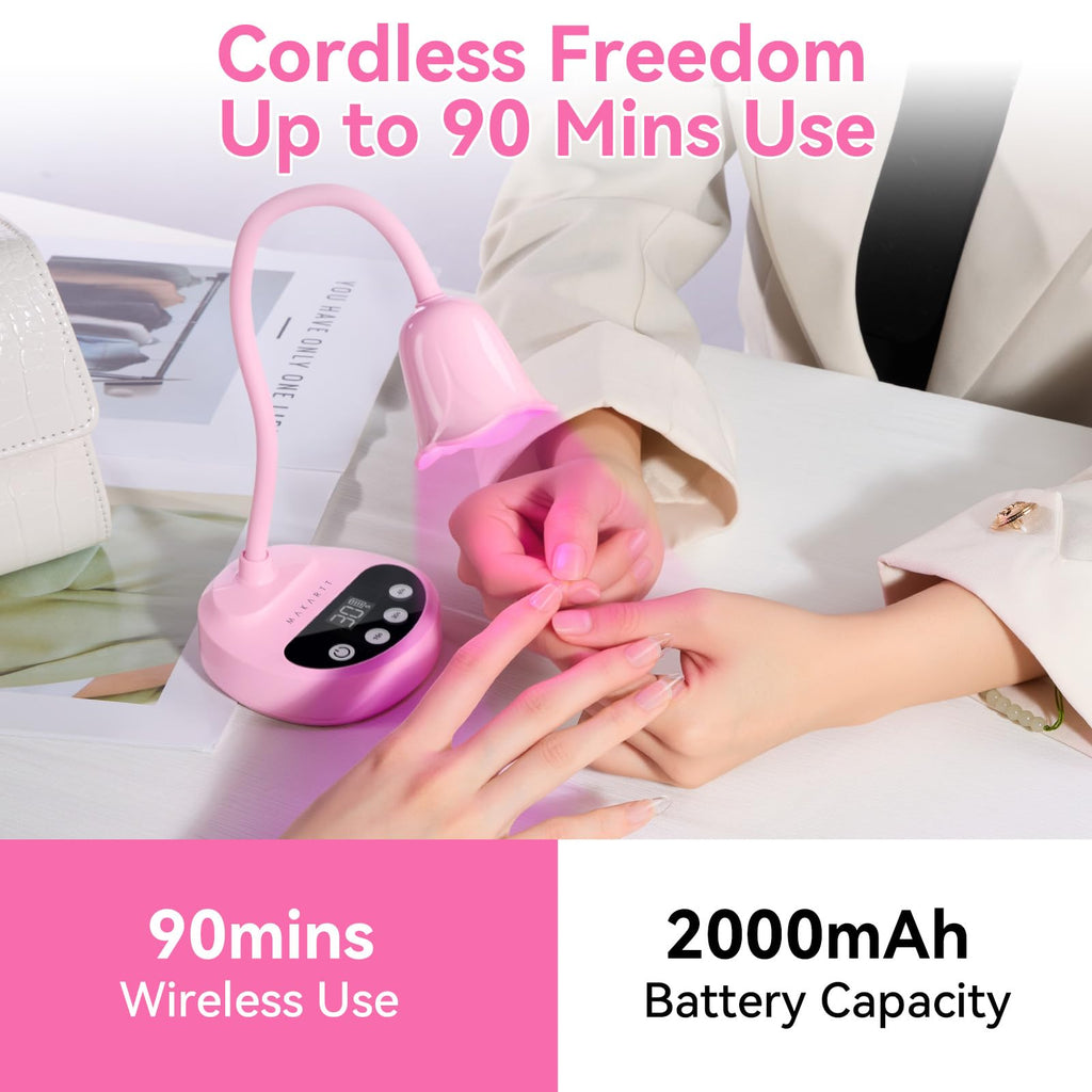 Makartt Cordless Flash Cure UV Nail Lamp for Gel Nails Adjustable Gooseneck