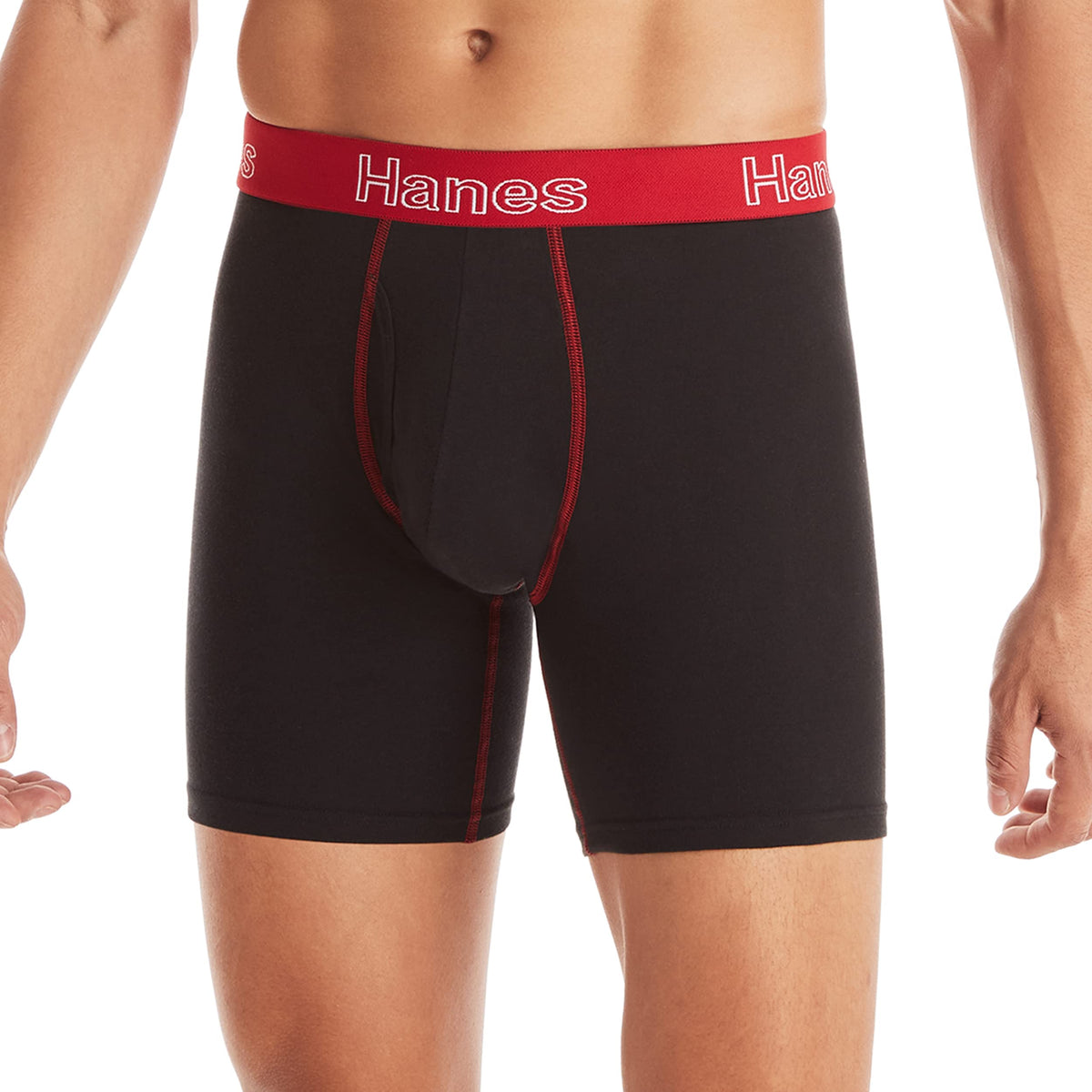 Hanes Men's Underwear Boxer Briefs Pack, Moisture-Wicking Underwear, Stretch-Cotton Boxer Briefs, 6-Pack