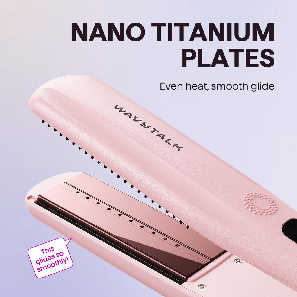Wavytalk Steam Hair Straightener Steam Sesh for Less Heat Damage, Flat Iron