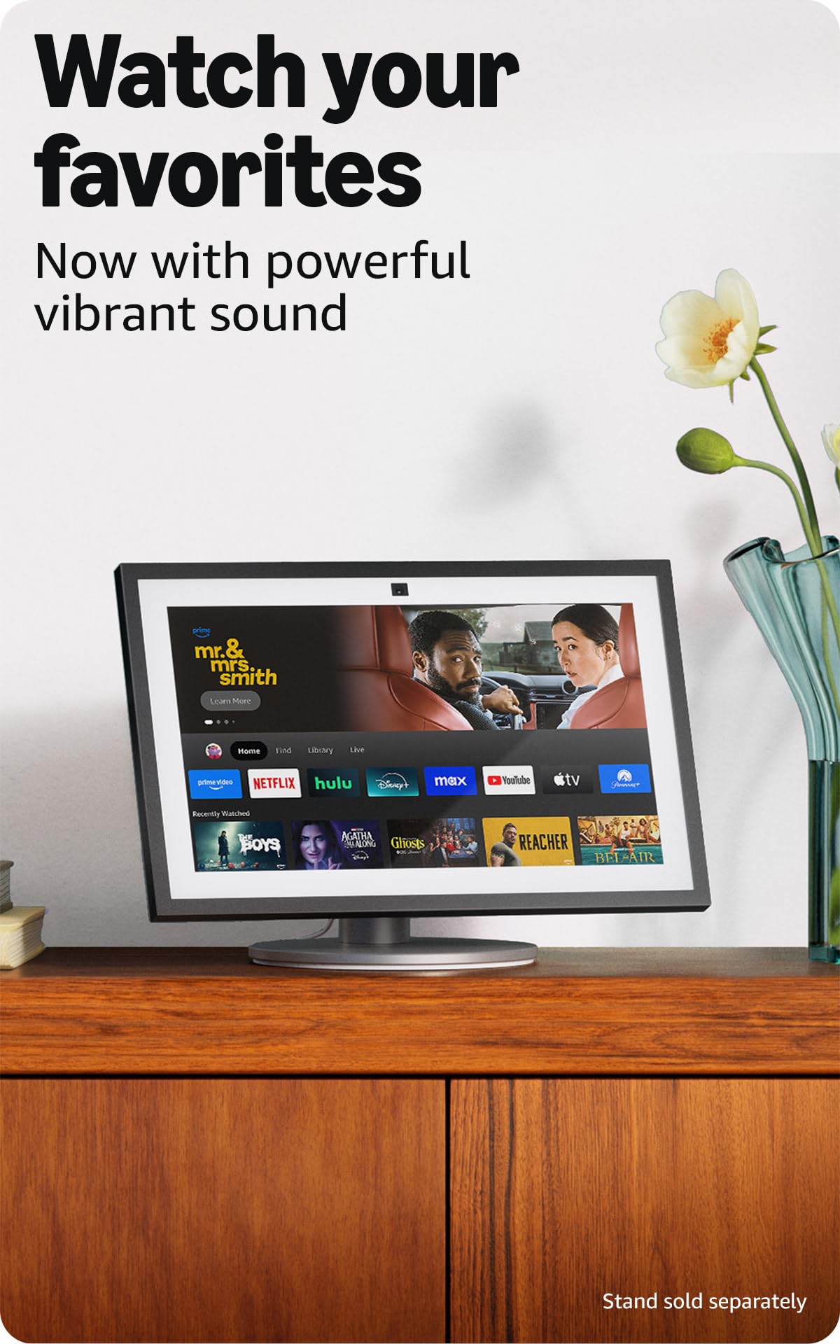 Amazon Echo Show 15 (newest model), Full HD 15.6" kitchen hub for home organization, with built-in Fire TV, Designed for Alexa+