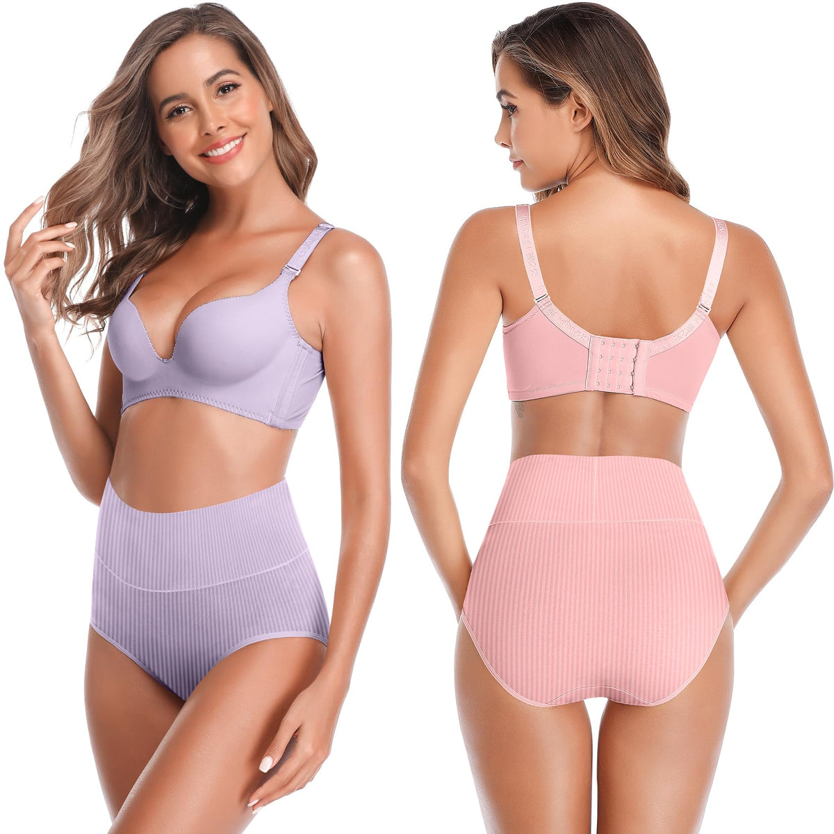 JojoQueen Underwear for Women Women's Soft Cotton Underwear Panties Ladies Cotton High Waist Comfortable Hipster Briefs Underwear Women Light colors