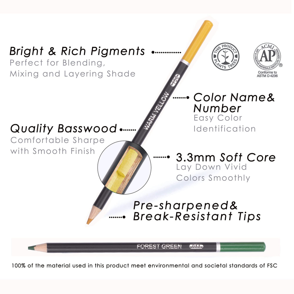 KALOUR Premium Colored Pencils,Set of 120 Colors,Artists Soft Core with Vibrant Color,Ideal for Drawing Sketching Shading,Coloring Pencils for Adults Beginners