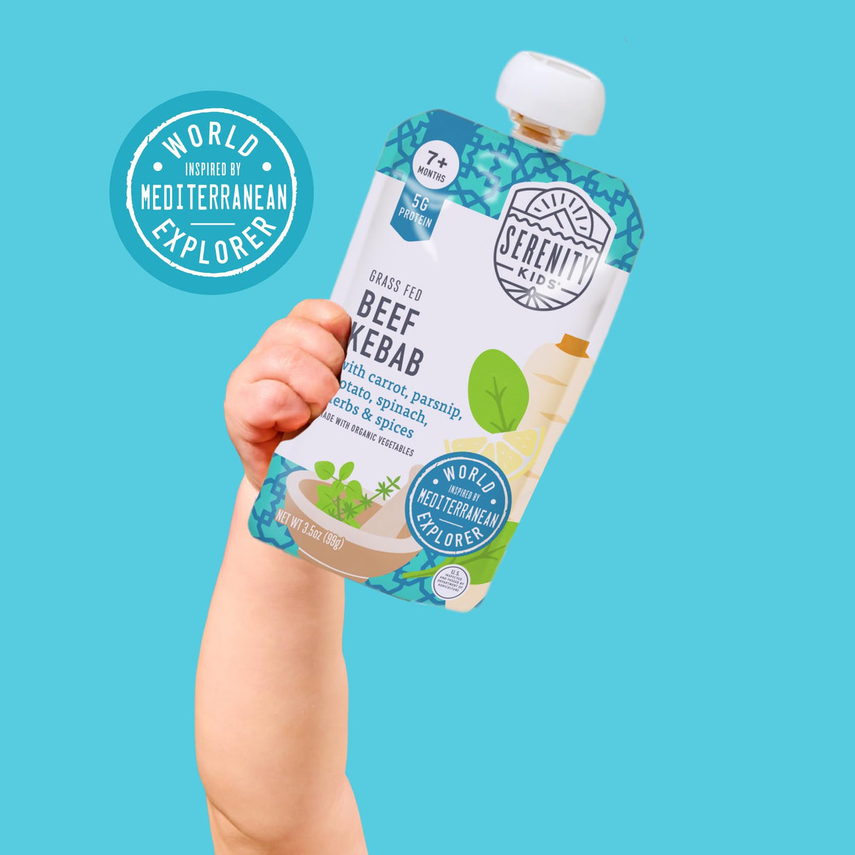 Serenity Kids World Explorers Organic Baby Food Pouches, 3.5 Oz, 18 Pack