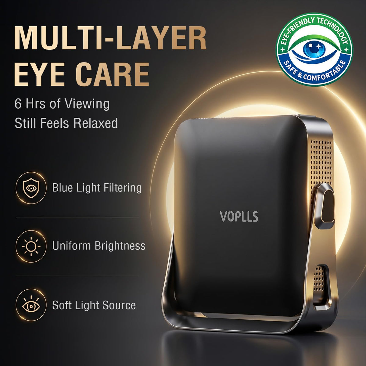 Now with Netflix/1080P-VOPLLS Smart Mini Projector with WiFi and Bluetooth
