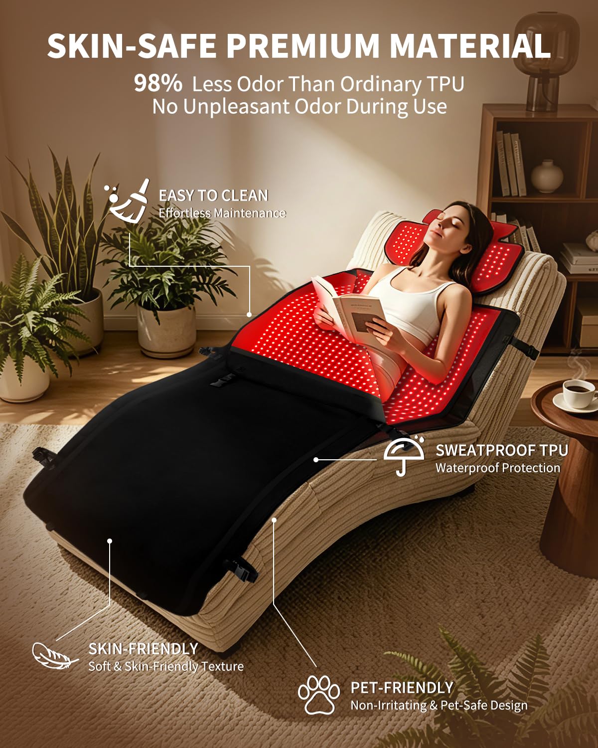Largest 2980 LEDs Full Body Red Light Therapy Mat, 80.6"x35.7"