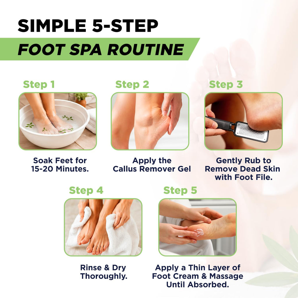 Tea Tree Callus Remover Gel & Foot Soak, Foot Cream for Dry Cracked Feet