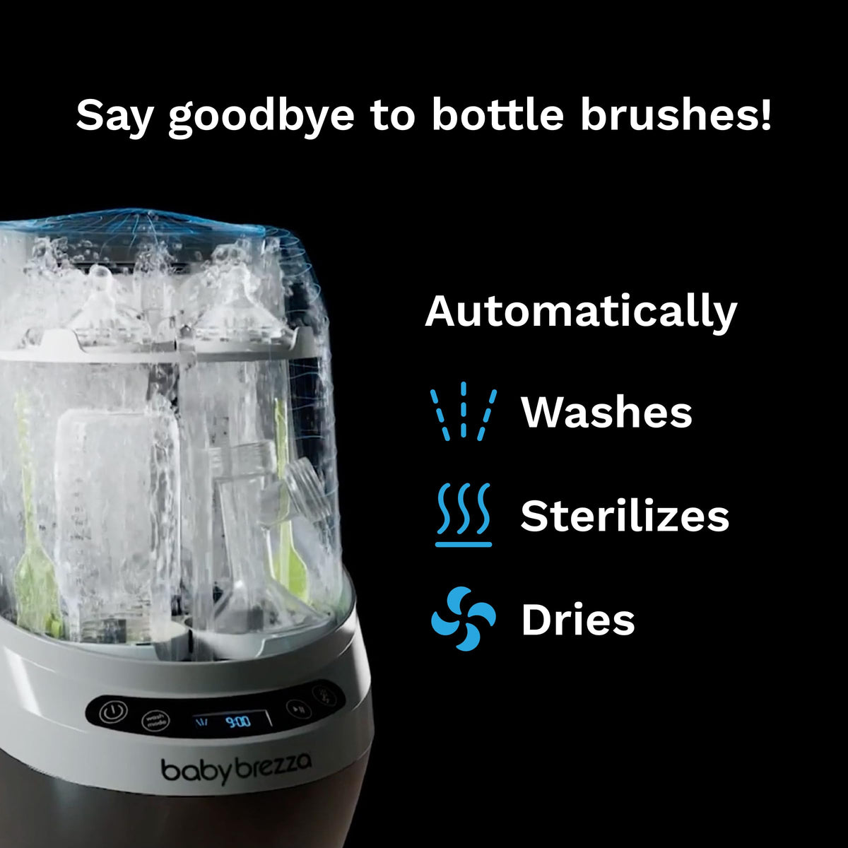 Baby Brezza Baby Bottle Washer Pro - Clinically Proven Better Cleaning