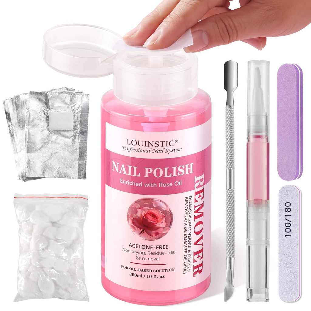 Nail Polish Remover: Pump Bottle, Non-Acetone, Quickly Remove Nail Polish