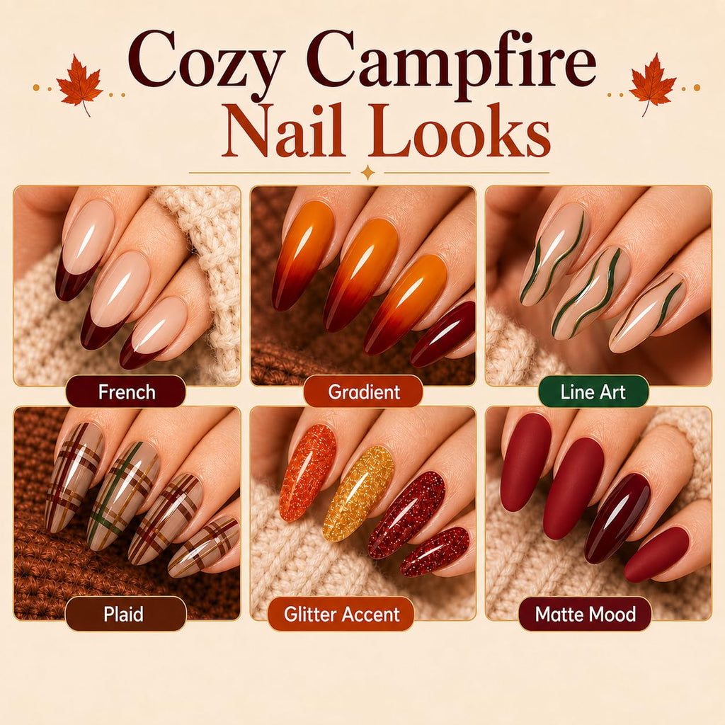 Beetles Fall Gel Nail Polish Set, 20 Colors Orange Yellow Brown