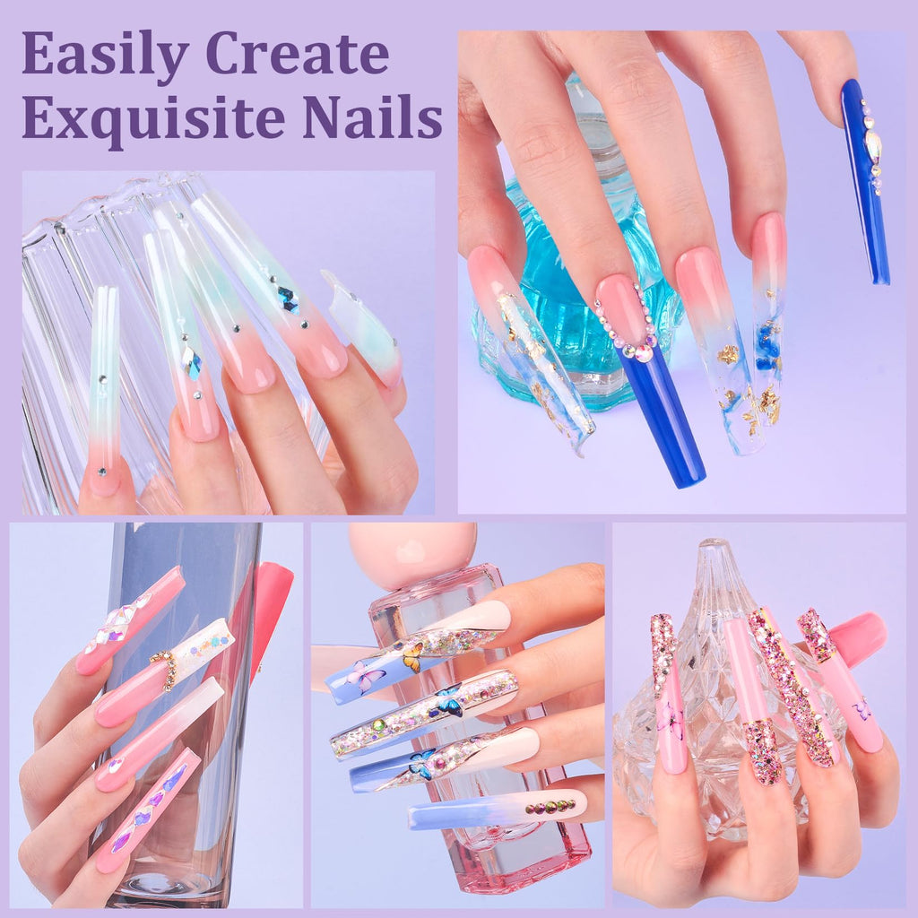 Fake Nail Tips White Clear: 480Pcs 12 Sizes Tapered Square Acrylic Nail Tip