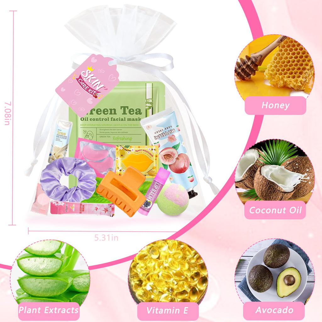 FOCone 156 PCS Spa Party Supplies for Women|Spa Party Favors Include Face Masks Lip Balm Under Eye Patches |Spa Party Favors for Bridal Wedding Spa Birthday Sleepover Party Supplies Spa Sleepover Kit