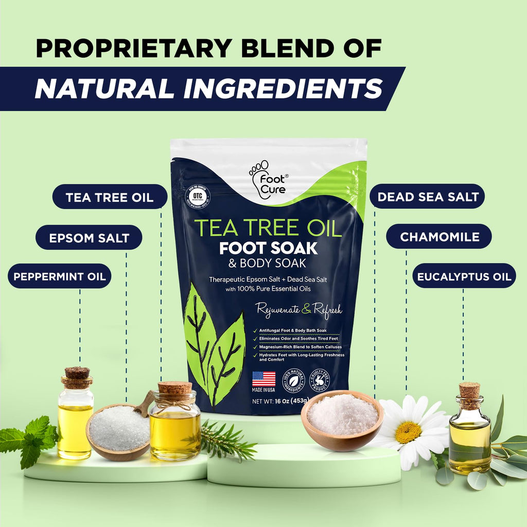 Tea Tree Callus Remover Gel & Foot Soak, Foot Cream for Dry Cracked Feet