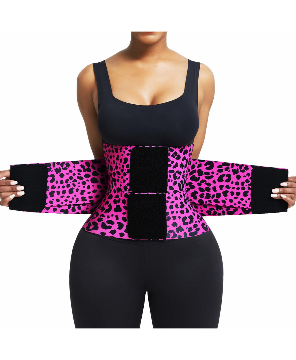 FeelinGirl Corset Workout Waist Trainer Trimmer Perspiring Rose Leopard M