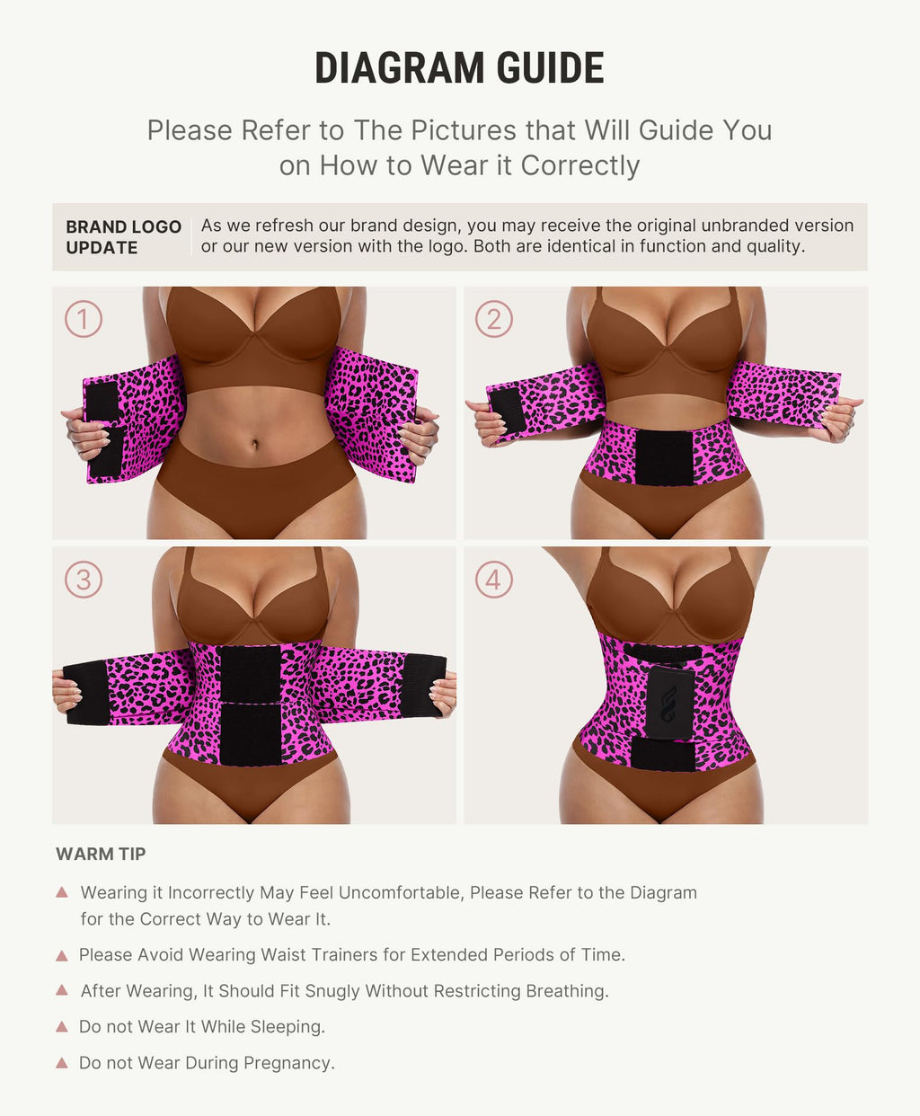 FeelinGirl Corset Workout Waist Trainer Trimmer Perspiring Rose Leopard M