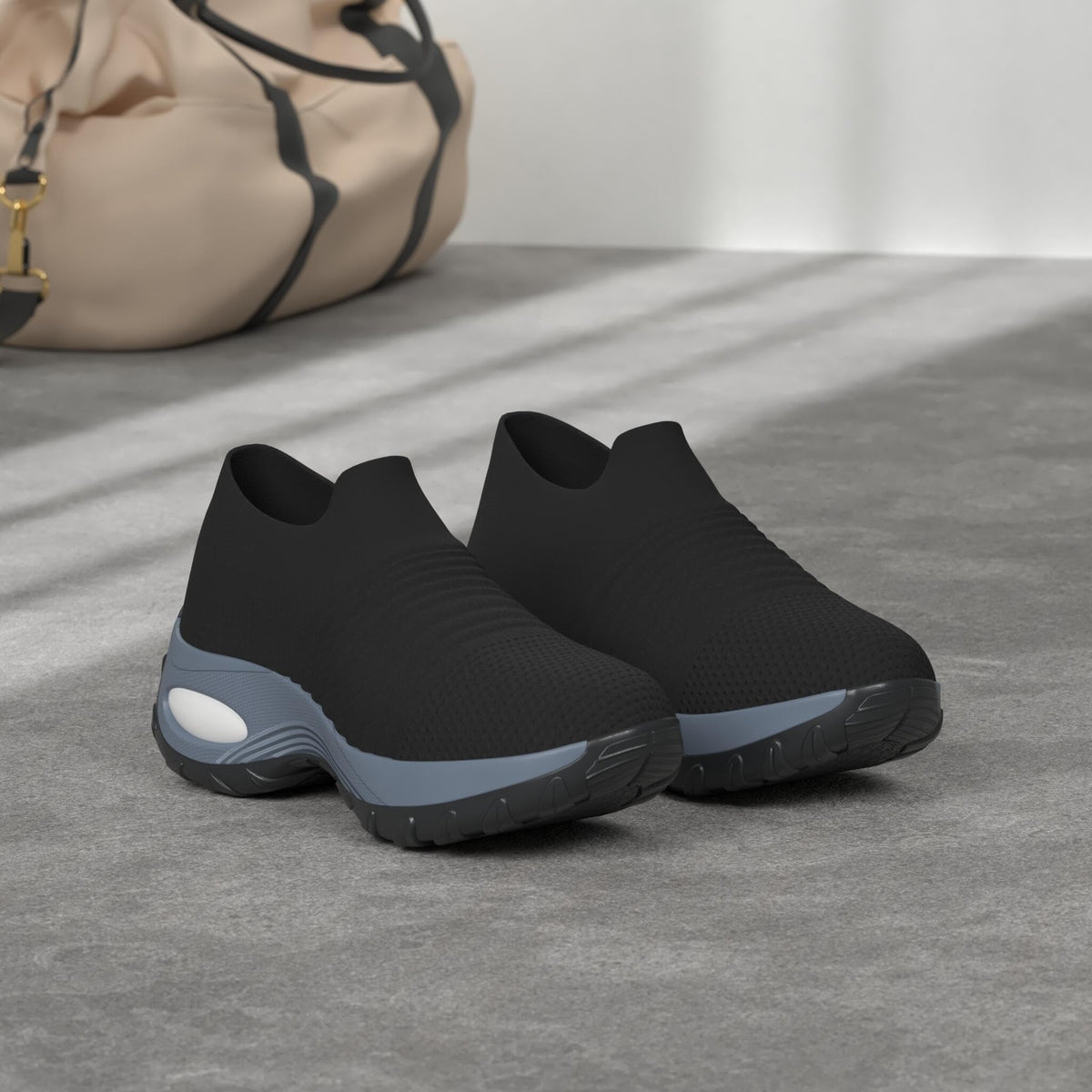 STQ Walking Shoes Women Slip on Sneakers Comfortable Ladies Work Black 7