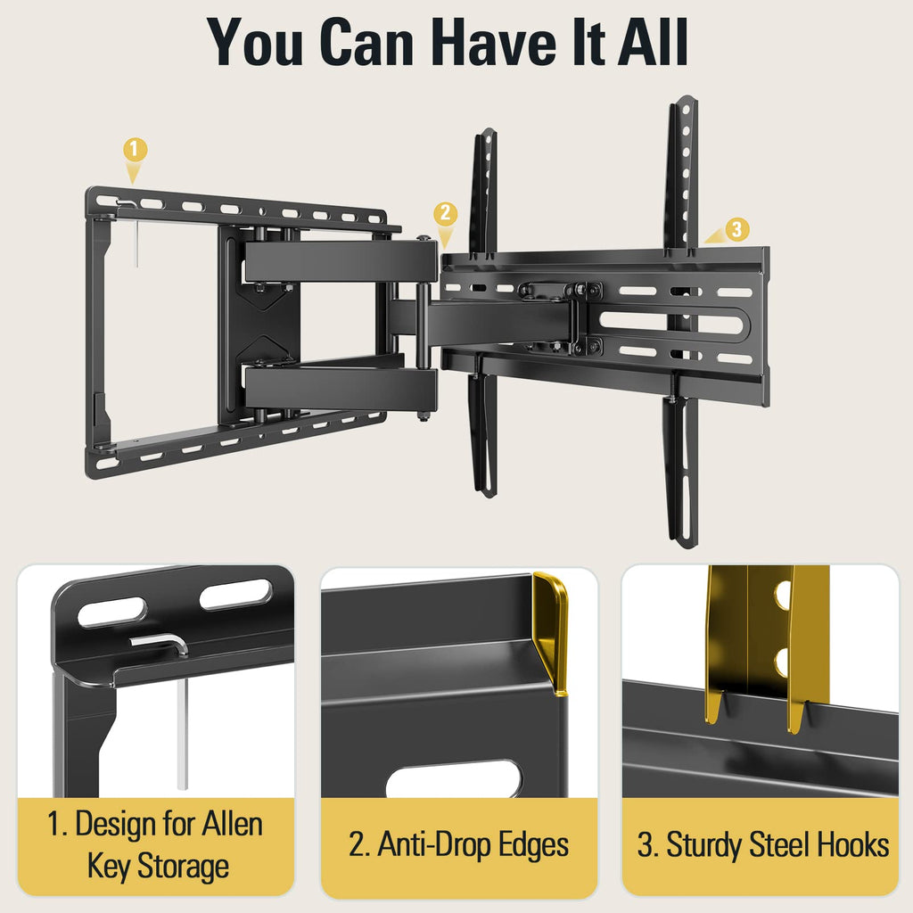 Mounting Dream Full Motion TV Wall Mount for 32-70 Inch TVs up to 110lbs