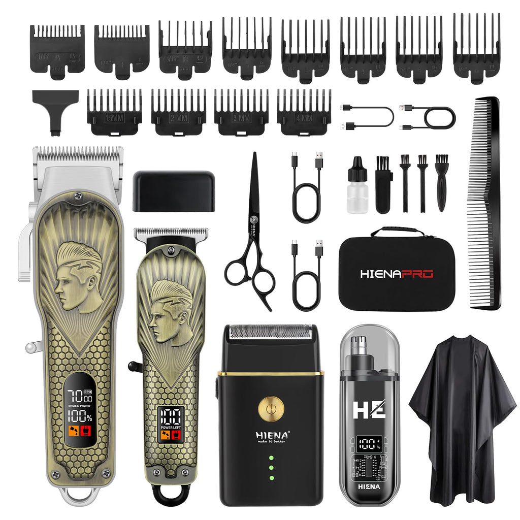 HIENA PRO Professional Hair Clippers for Men Clippers and Trimmer Set