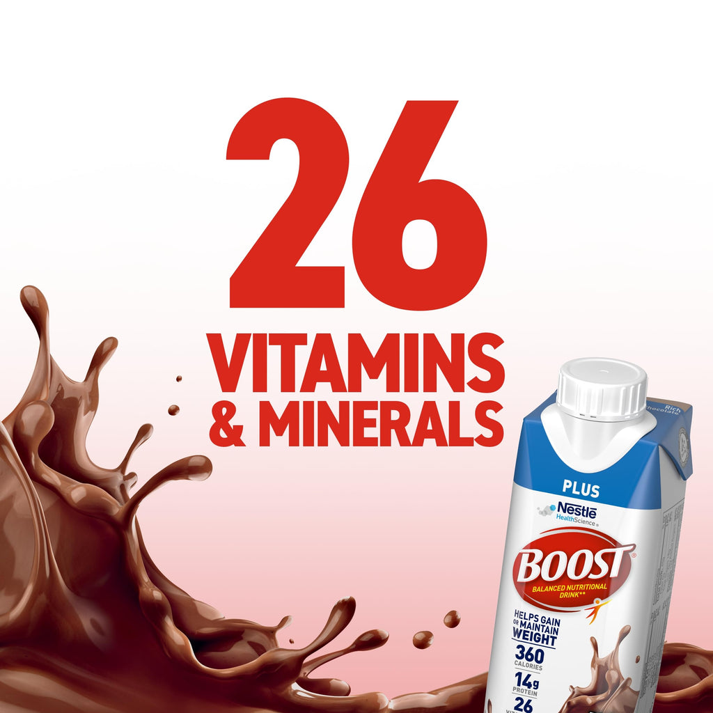 BOOST Plus Ready to Drink Nutritional Drink, Rich Chocolate, 24 Pack