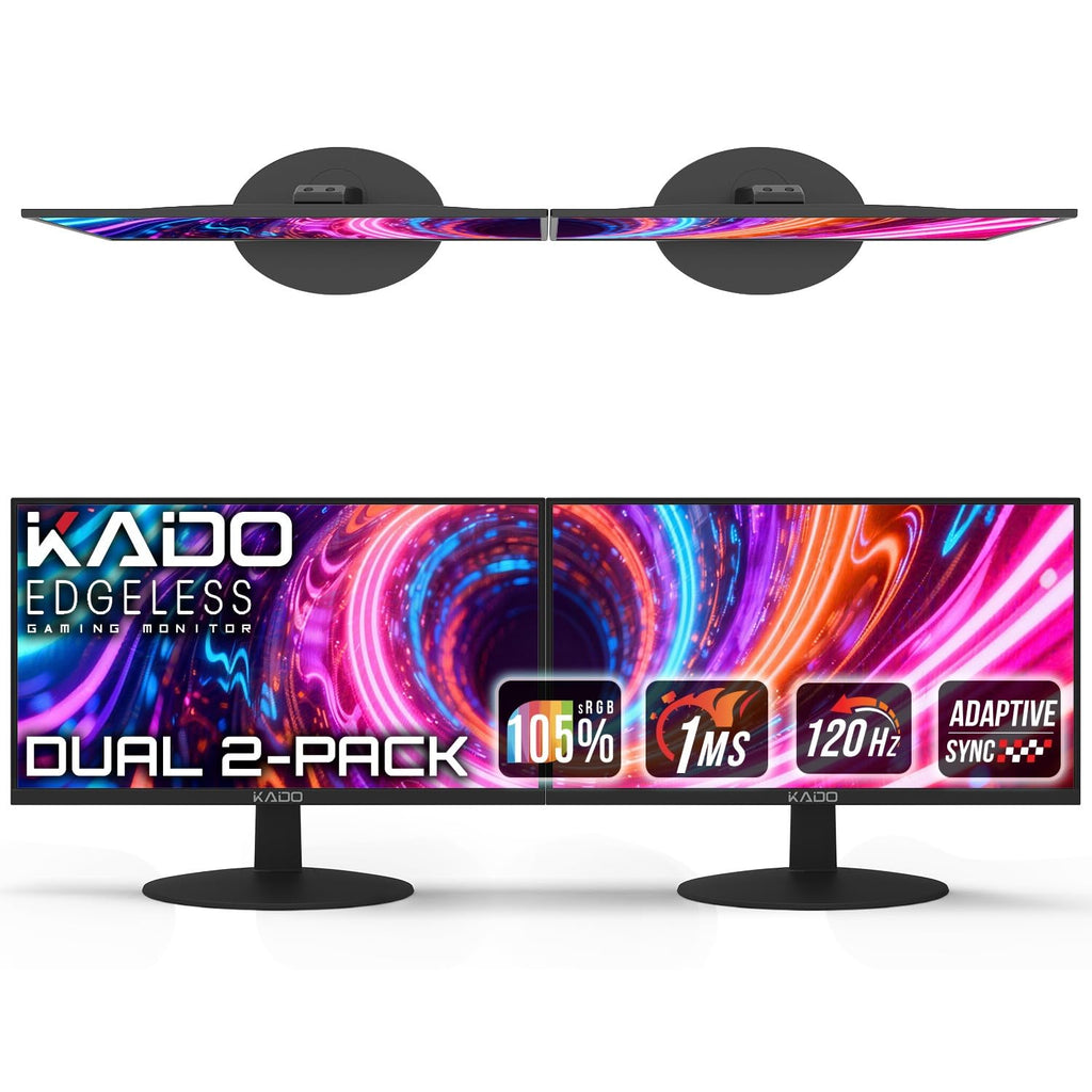 Kado 2-Pack Dual 22" 1920x1080 120Hz 105% sRGB FHD Computer Monitor