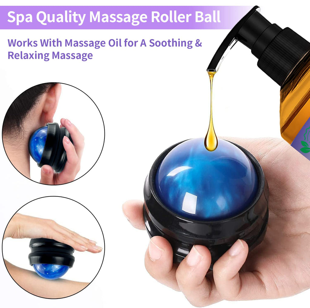 3 Pack Massage Oil for Massage Therapy,Sore Muscle Arnica Oil & Relaxing Lavender Oil & Ginger Oil Lymphatic Drainage & Massage Ball,Massage Kit Gifts for Women Men,Spa Gifts Birthday Gifts for Women