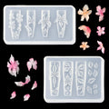 Pizadix 2 Pcs Flower Silicone Nail Art Molds for Women Resin Nail Design
