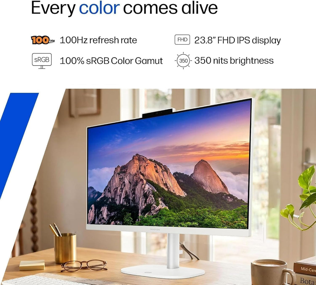 HP 24“ OmniStudio All-in-One Desktop Computer, 16GB DDR5 RAM, 640GB Storage
