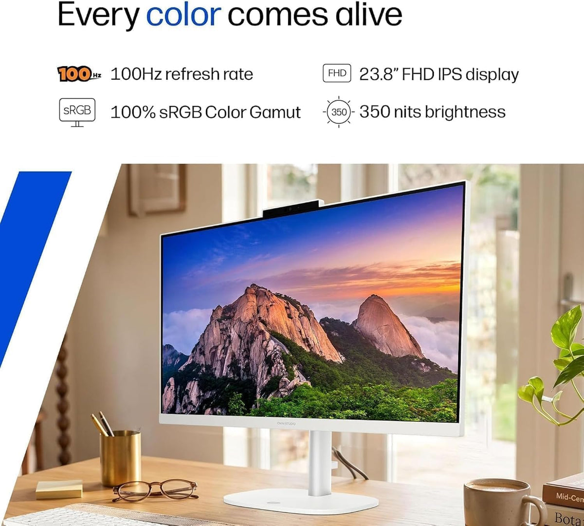 HP 24“ OmniStudio All-in-One Desktop Computer, 16GB DDR5 RAM, 640GB Storage