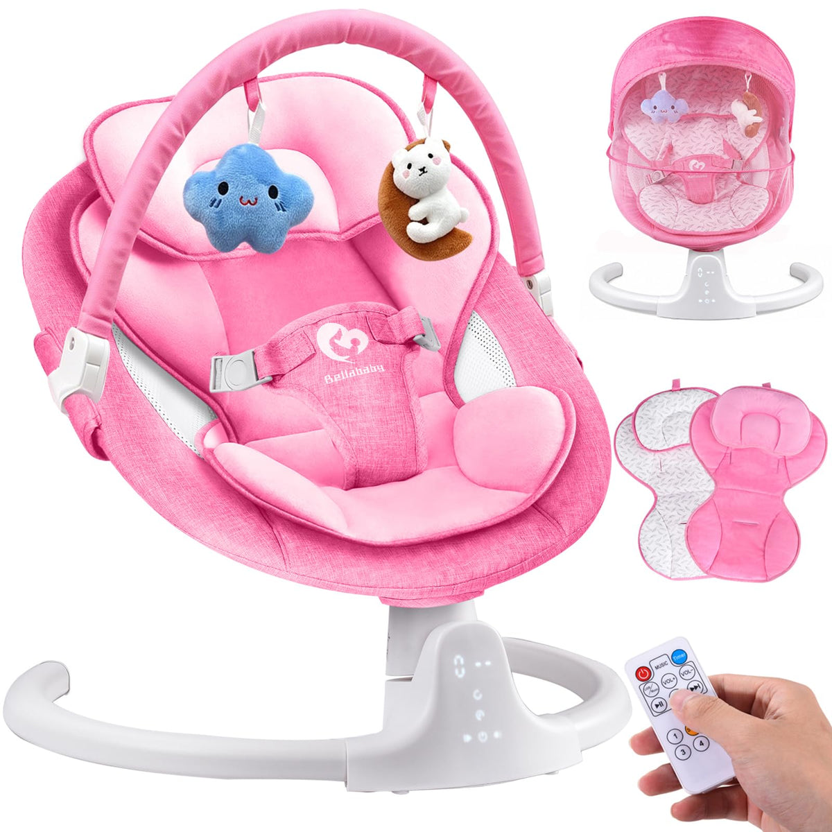 Bluetooth Baby Swing,5 Speeds,3 Angles,Remote,Indoor Outdoor Portable