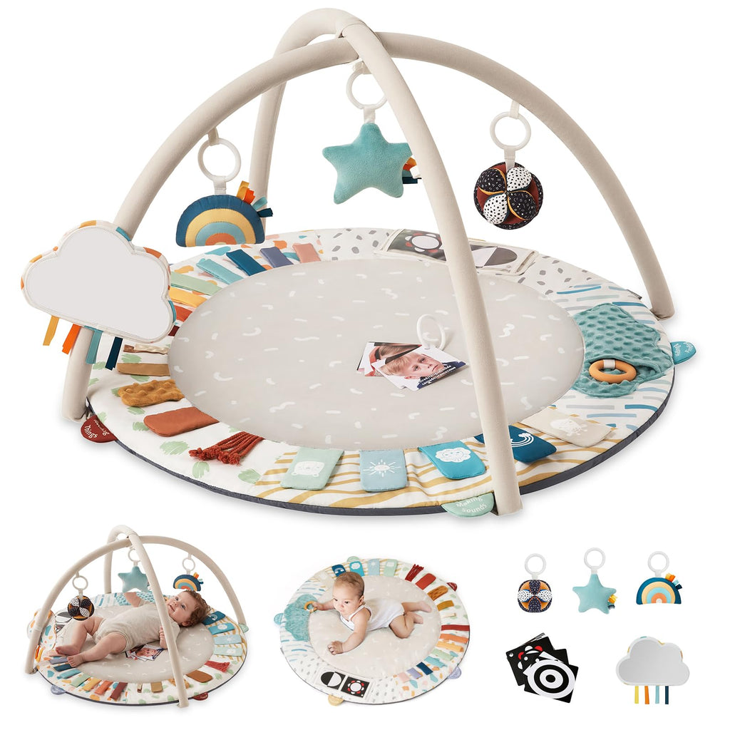 Blissful Diary Baby Play Gym, 5 Development Zones Activity Tummy Time Mat