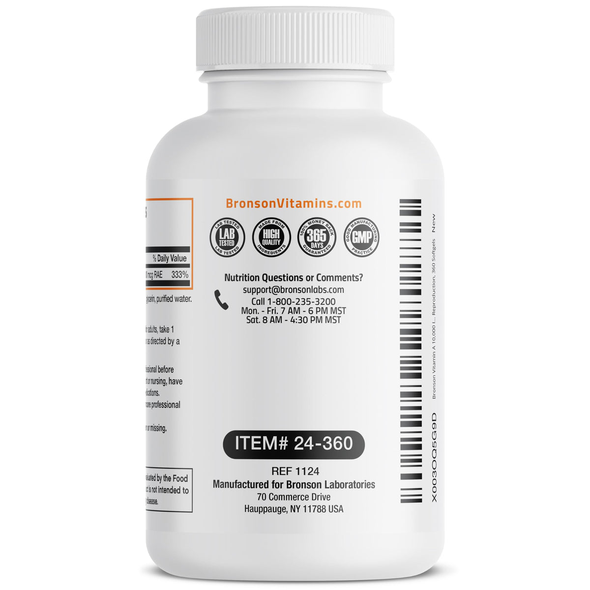 Bronson Vitamin A 10,000 IU Healthy Vision and Immune Support, 360 Softgels