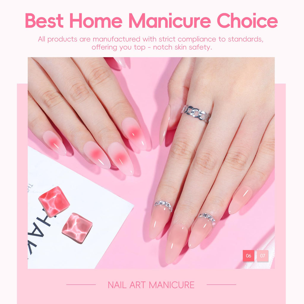 COSCELIA Jelly Gel Nail Polish 22 Colors with 3PCS Base Top Coat Translucent Pastel Nude Pink Green U V Gel Polish Soak Off Nail Gel Kit for Salon Home Nail Art