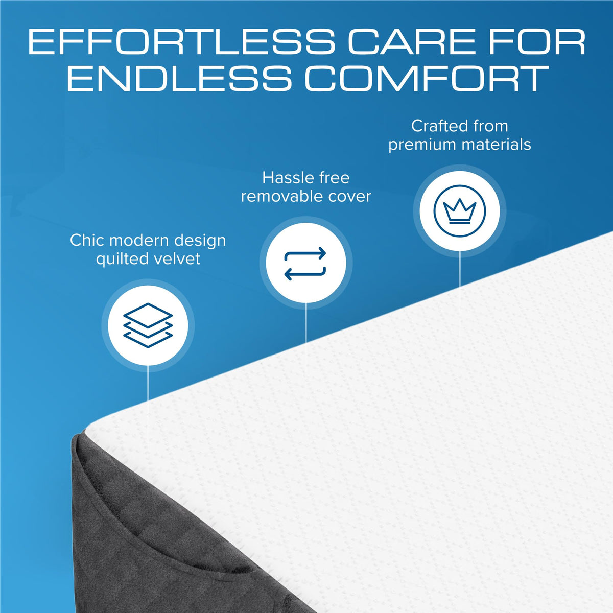Kolbs Bed Wedge Pillow for Sleep Apnea, FSA Eligible Acid Reflux, and Back Pain Relief, with Chic Jacquard Cover - Headboard Wedges for Sleeping (King Headboard Wedge Pillow - 76")