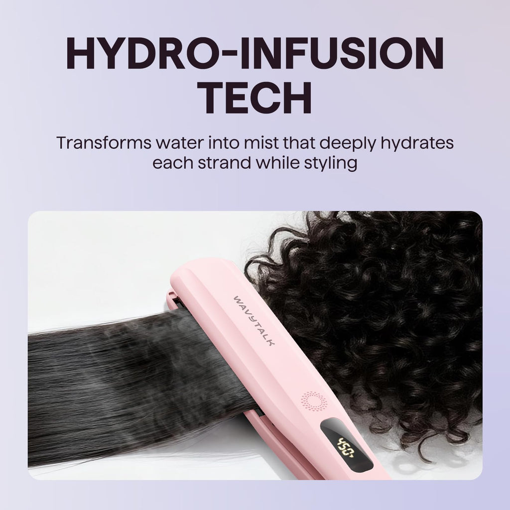 Wavytalk Steam Hair Straightener Steam Sesh for Less Heat Damage, Flat Iron