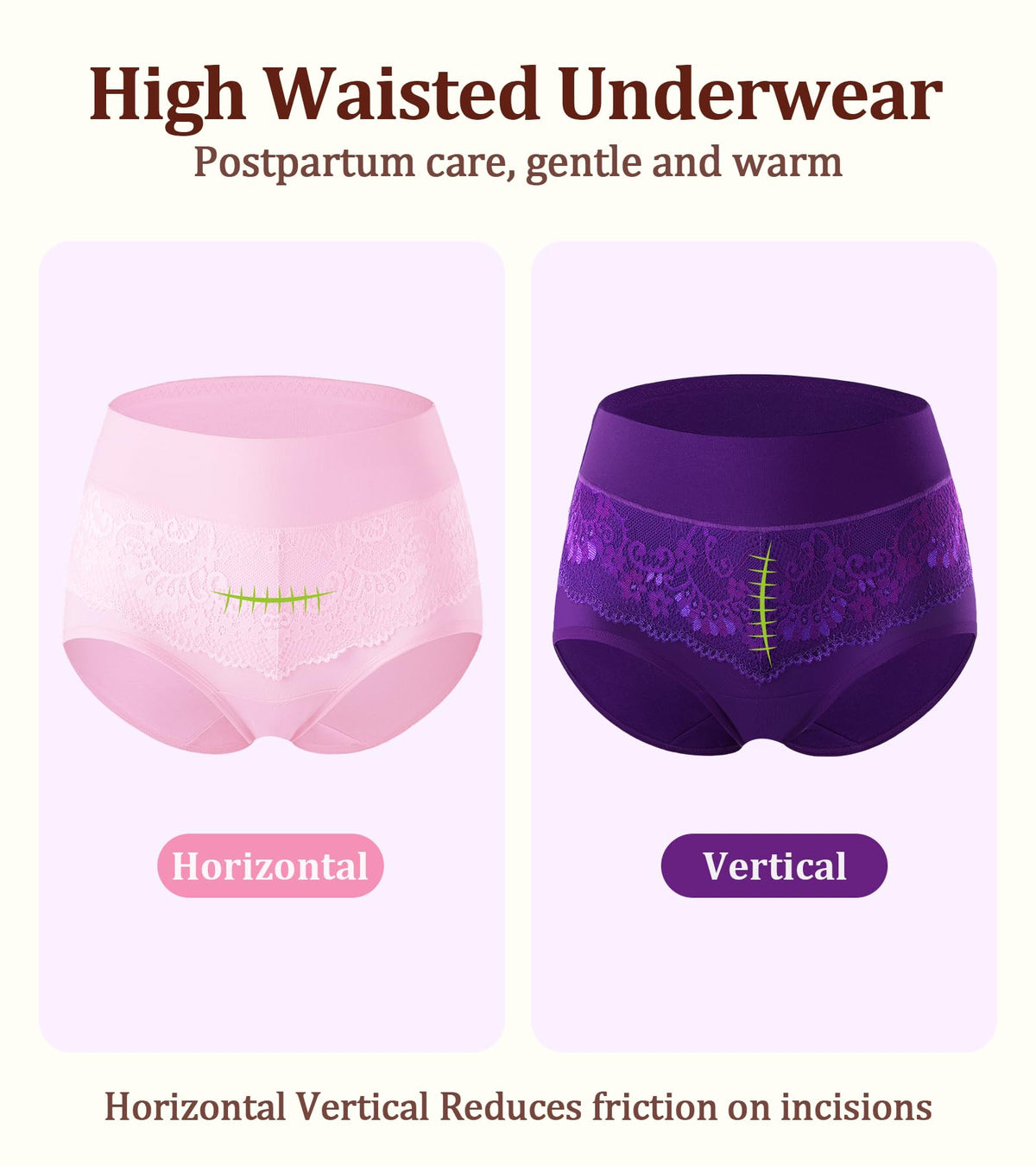 Tummy Control Underwear Womens High Waisted Cotton Postpartum Panties
