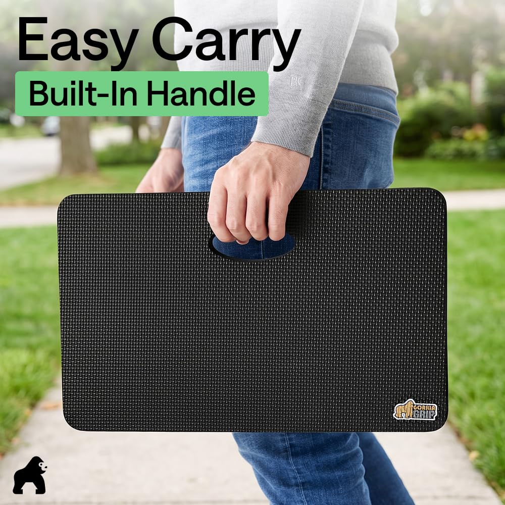 GORILLA GRIP® Extra Thick Foam Kneeling Pad for Gardening, 17.5x11 Black