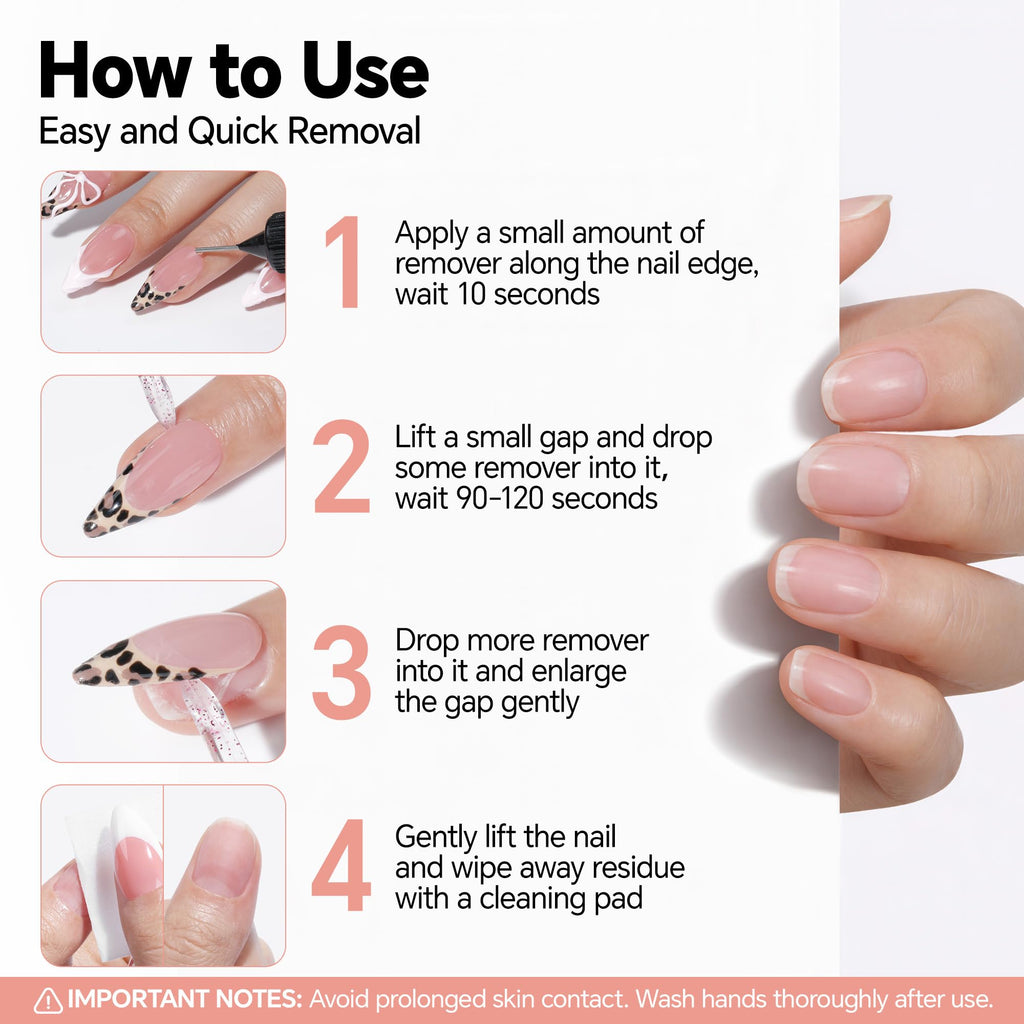Luckyfairy Nail Glue Remover 20ml*2pcs for Press Ons Pinpoint